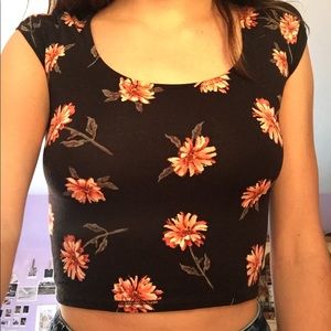 F21 floral crop top